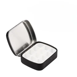 Rechteck Metal Blech Box 12 Gitter Aquarell Paint Schacht Mini Aquarell Paint Palette Stationery Kanner Schoul Konscht Ëmgeréits