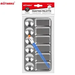 MOTARRO 1 Pcs Persegi Panjang Nampan Cat Palet Logam untuk Cat Minyak Akrilik Kerajinan Cat Air Profesional DIY Seni Lukisan Palet