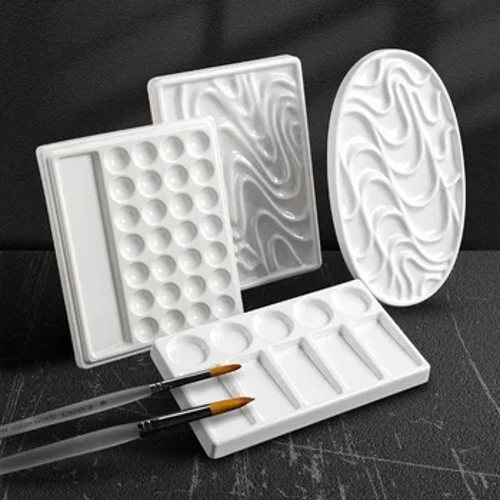 Imitacija Porcelana Akvarel Paleta Valovita Oblika Enostavno Čiščenje Pigmentna Plošča Kitajsko Slikarstvo Profesionalna Umetniška Orodja