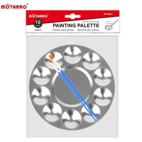I-MOTARRO 1Pcs Round Paint Tray Pallets Iphalethi Yepeyinti Yensimbi Yezingane Abafundi Abantu Abadala Abazopenda Ku-Art Project Umdwebo Wamanzi Wombala
