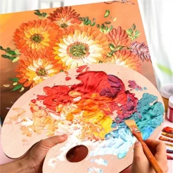 Palette de peinture en bois 11,2 "X 7,9" avec trou pour le pouce Palette de peinture à l'huile en bois Palette d'artiste pour fourniture d'art