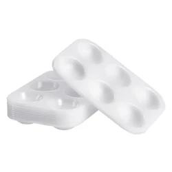 12 Palet Dyfrlliw Seigiau Saws Hirsgwar 6 Adran Hambyrddau Cymysgu Set Paentio Tsieineaidd Hambyrddau Cymysgu Stackable