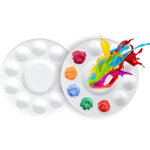Paleta Art ʻOkoʻa Nā Paʻi Paʻi Paʻi Paʻi Paʻi Wai Keʻokeʻo Paleta Pigment Tray Nā lako pena e hoʻomaʻemaʻe maʻalahi.