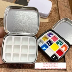 1Pc 12 Grid Lege Mini Aquarel Doos Draagbare Aquarel Palet Reizen Schilderen Schets Hydraterende Doos Verf Doos Art Supplies