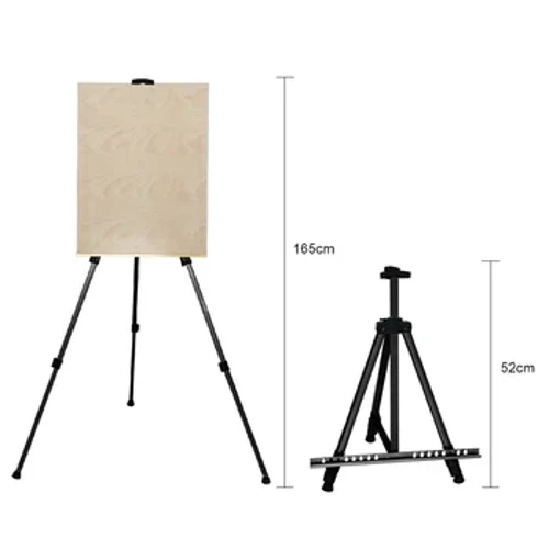 I-Portable Metal Easel 63 Intshi Isibonisi Esishintshayo Sokuhamba I-Easel Thicken Triangle Aluminium Alloy Easel Sketch Drawing For Artist
