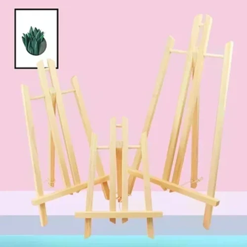 Klassesall Schüler Kënschtler Ausstellung Art Craft Wooden Display Stand Holder Painting Easel Regal