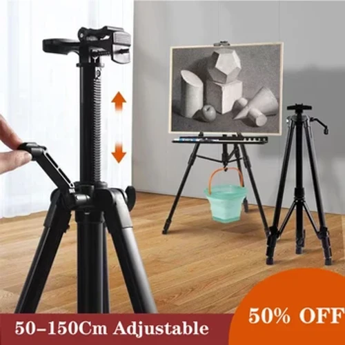 Metal sazlanyp bilinýän göçme eskiz Easel stendi Daşky boýag suratkeş sungat esbaplary üçin 50-150CM bukulýan syýahat alýumin garyndysy