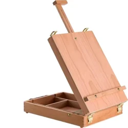 Verstelbare houten tekening schetsdoos schildersezel, beukenhout - draagbare houten opbergkoffer - kunst opslaan, marker schetsblok schilderen