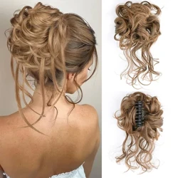 Chorliss sünteetiline küünis chignon naised räpane lokkis kohev juuksekaku klamber hobusesaba juuste pikendused looduslikud valed juuksekapid