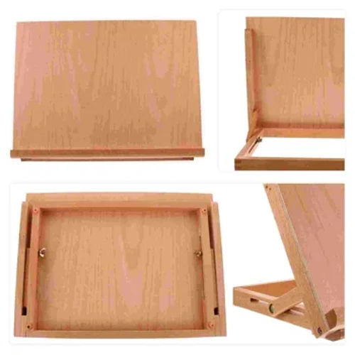 4K Holz Zeechebrett Upassbar Zeechnen Dësch Desk Staffeli Klappt Holz Tabletop Kënschtler Easel Painting Art Supplies