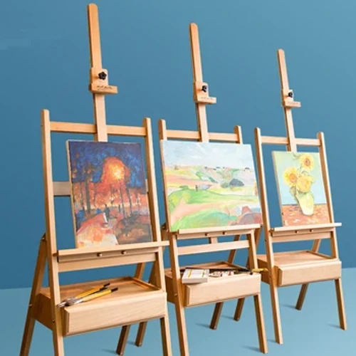 Có thể điều chỉnh Sồi Easel cho Nghệ Sĩ Tranh Phác Thảo Easel Vẽ Bàn Hộp Sơn Dầu Easel Bàn Nghệ Thuật Tiếp Liệu cho Tranh