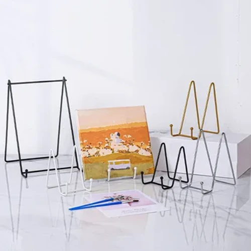 1 Tấm Đỡ Hình Easel Tấm Kim Loại Đứng Giá Đỡ Màn Hình Hiển Thị Hình Ảnh Khung Ảnh Đĩa Trang Trí Món Ăn Để Bàn Nghệ Thuật