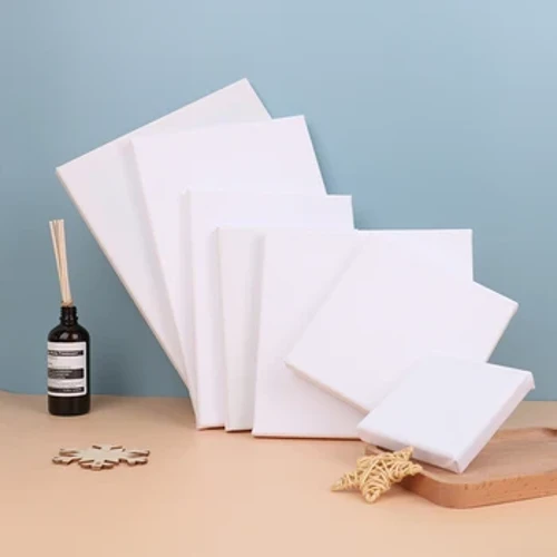 Wit leeg vierkant kunstenaarscanvas voor canvasolieverfschilderij houten plankframe