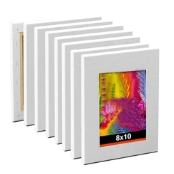 Bview Art 8x10" palcov 100% bavlna Umelecké plátno so základným náterom biele natiahnuté plátno na maľovanie, akrylové liatie, olejové farby