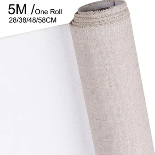 Professionell tom canvas för målningskikt akryloljemålning canvas linne blandning grundade konstmaterial för konstnär 5m en roll
