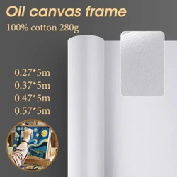 Cuộn Vải Trắng 5M, 280G Cotton, Người Mới Bắt Đầu Thực Hành Vẽ Tranh, 27/37/47/57Cm Nghệ Thuật Rộng Tiếp Liệu HB-04
