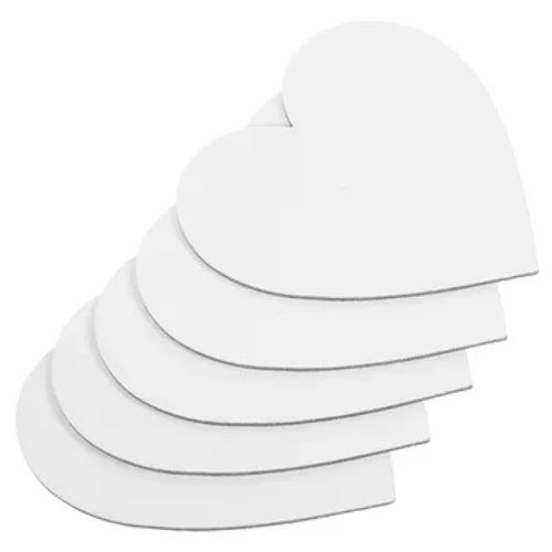 5 stk. Blank Heart Bomullslerret Hjerte Oljemaling Bomullsbrett Hvitt Hjertemaling Canvas Board for malere Nybegynnerutskrifter