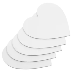 5 stk. Blank Heart Bomuld Canvas Hjerte Oliemaling Bomuld Board White Heart Maling Canvas Board til malere Begynder prints