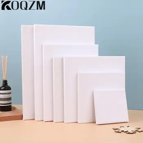 Vit tom fyrkantig konstnär canvas för kanfas oljemålning träskiva ram