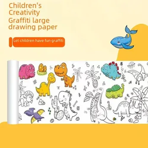 Kanner grouss Zeechnen Pabeier Faarf Molerei Pabeier Rollen Crèche Baby Faarf Zeechnen Canvas Molerei Buch Album