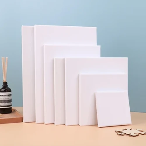 Neie 1PC White Blank Square Artist Canvas Fir Uelegmolerei Op Canvas, Acryl Aquarell Uelegfaarf Mat Holzrahmen Als Primer
