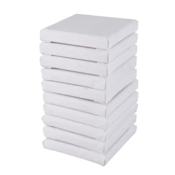 10 stk/sett hvite tomme kunsttavler Mini strukket kunstner Canvas kunsttavle Akryl oljemaling tre+bomull for kunstmaling