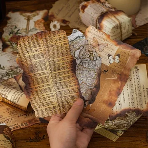 30 Pcs Vintage Journaling Llyfr Lloffion Deunydd Papur Crefft Addurnol Esthetig Arddull Hen Bethau Arddull Ar Gyfer Dyddiadur Dyddiadur