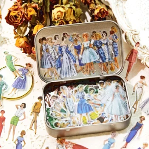 Mr.Paper 400 Pcs/Box Μοντέρνα κορίτσια Vintage αυτοκόλλητα Πλούσια μοτίβα PET Εγχειρίδιο DIY Διακόσμηση Υλικό Κορεάτικη γραφική ύλη