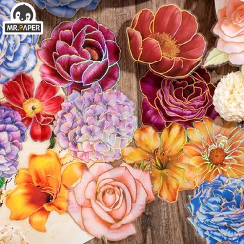 Ông Giấy 8 Kiểu 10 Cái/túi Vintage Vật Có Dán Tươi Sáng Tạo Hoa Hoa Hồng Tay Tài Khoản Trang Trí Văn Phòng Phẩm Miếng Dán