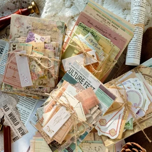 Journamm 100pcs/pakiti ya Vintage Scrapbooking Light Paper Kit DIY Junk Journal Collage Stationery Mandharinyuma ya Nyenzo za Mapambo.