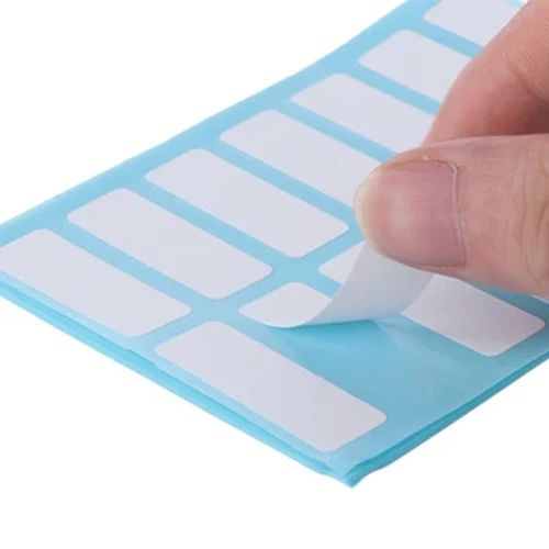 168pcs 12 Blieder/Pack 13x38mm Pabeier Selbstklebend Sticky White Label Numm Sticker Blank Note Label Bar DIY Stationery Sticker