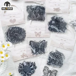 Pecyn Sticer Lace Pefriog Papur Mr. Cyfrif Llaw Arddull Nordig Sticeri Deunydd DIY Deunydd Ysgrifennu Esthetig 20cc