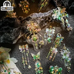 Ông Giấy Vintage Trang Sức Chủ Đề Miếng Dán Gói Thú Cưng Laser Vàng Tay Tài Khoản Viền Chất Liệu Miếng Dán Văn Phòng Phẩm 20 Cái/gói