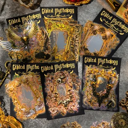 Jenap Paper 6 Style10 PC / Pack PET gyzgyn möhürleme stikeri Gadymy Iňlis arzuwy suw geçirmeýän stiker gollanmasy DIY material stikeri