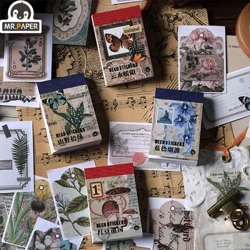 Mr. giấy 4 Phong Cách 50 cái/cuốn Vintage Bướm Washi Miếng Dán Sách Thẩm Mỹ Thực Vật Cầm Tay DIY Tài Khoản Chất Liệu Miếng Dán Trang Trí