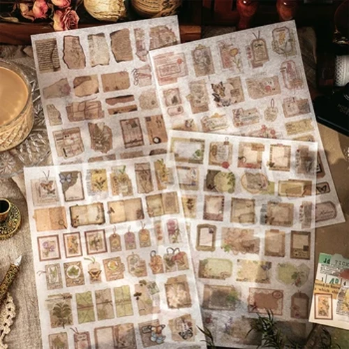 Kortelių mylėtojas [Miss Your Poem Series] Senoviniai žurnalų lipdukai Washi Popieriniai lipdukai Popierius Scrapbooking Medžiaga Iškarpų rinkinys