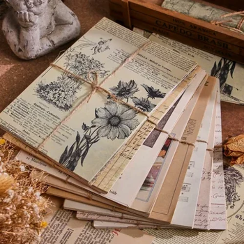 30 Amashidi wesitayela se-Retro Ubuhle Bezinto ezibonakalayo Iphepha le-Junk Journal Planner Scrapbooking Iphepha langemuva le-Diy Craft Lokuhlobisa I-Vintage