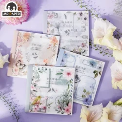 Incwadi yesitikha sikaMnu. Iphepha Elikhanyayo Retro Ezimbali Itimu Yezinkathi Ezine Itimu Yezinto Ezikabili Incwadi Esekela I-Decal Stationery 20pcs/book