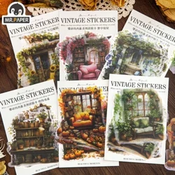 Mr. Paper Vintage Garden Small Study Tarrapakkaus Creative Hand Account Collage Card Materiaalit Paperitarvikkeet 10 kpl/pakkaus
