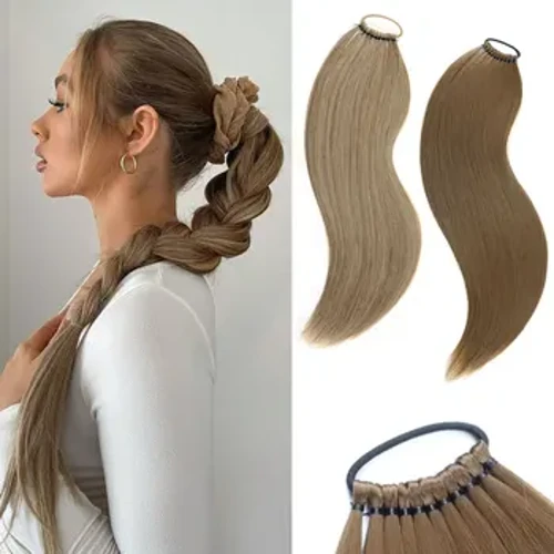 I-AZQUEEN Ponytail Synthetic Izinwele Izandiso Zezinwele Eziqondile Eziqondile Zehhashi Eliqondile Isiqephu Sezinwele esingumgunyathi esingu-24 Intshi Sowesifazane Omnyama Omhlophe