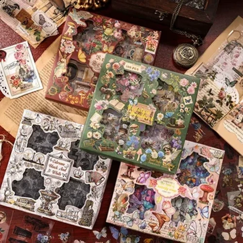 Mr. Paper 4 Style 100 Pcs/ Pack PET Sticker Para sa Mga Materyal ng Journal ng Bata Creative DIY Dairy Notebook