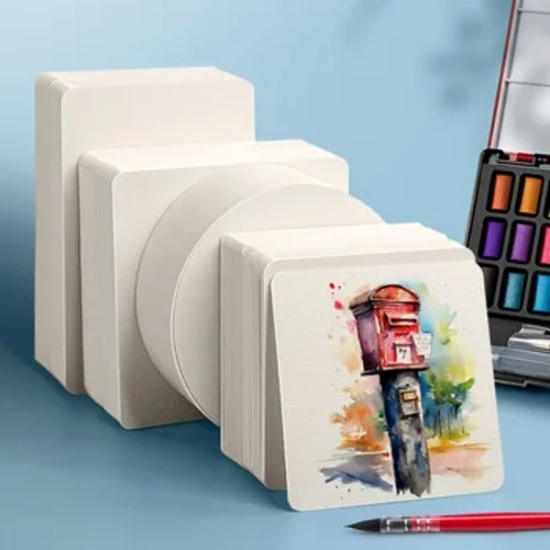 Carta per acquerello quadrata/rotonda 300 g 25 fogli Cartolina professionale in carta per acquerello per materiale scolastico di pittura