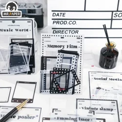 Mr. Paper Vintage Film Border Sticker Pack Life Border Series Handbuchmaterial Collage Kunstbedarf Schreibwaren 6 Stil