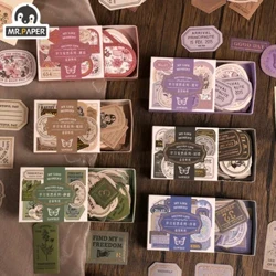 Ông Đèn Giấy Retro Nhãn Hộp Dán Viết Được Niêm Phong Miếng Dán Trang Trí Sổ Tay Dán Thẩm Mỹ Văn Phòng Phẩm 40 Cái/hộp