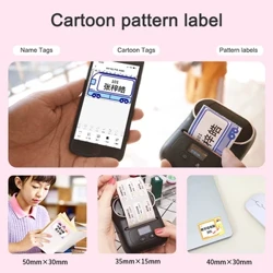 Label stiker termal sing bisa dicetak Gulungan label manual pakaian kanggo Phomemo M110 M220 printer portabel Gulungan kertas termal