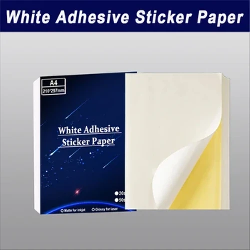 Sticer Gludiog Gwyn A4 A5 Argraffu Hunan Gludiog Label Papur Gyda Sticeri Glud Cefn Ysgrifennu Matte Ar gyfer Argraffydd Laser Inkjet