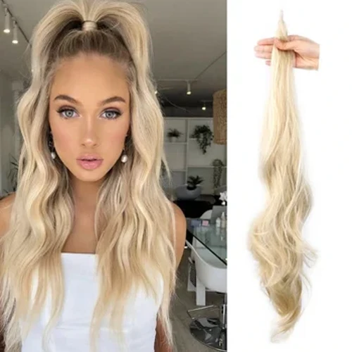 32 Zoll Wave Flexible Wrap Around Ponytail Long Fake Tail Hoer Extensions for Women Synthetesch Natural Wavy Hoerpiece Ponytail