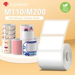 Labeli Hunan Gludiog Phomemo Papur ar gyfer Argraffydd Label Phomemo M110 M220 Dal dwr Adnabod Tag Emwaith Tag Sticer Thermol