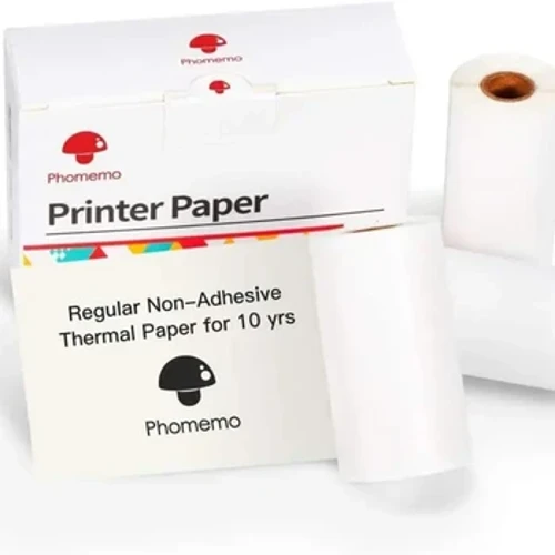 Phomemo 10 Years White Thermal Paper 3 Rolls Non-Adhesive Angkop para sa Phomemo M02/M02 Pro/M02S Mini Printer 53mm x 6.5m