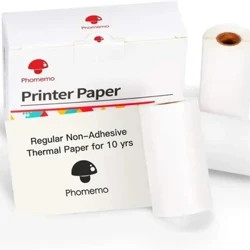 Phomemo 10 Tausaga Paʻepaʻe Pepa vevela 3 taʻavale e le faʻapipiʻi talafeagai mo Phomemo M02/M02 Pro/M02S Mini lomitusi 53mm x 6.5m